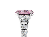 White gold Fancy Pink Oval  Cut Three-Stone Diamond Pave Band with Prong Setting_41