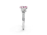 White gold Fancy Pink Oval Cut Three-Stone Diamond Ring with Pavé Band and Four-Prong Setting_14