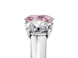 White gold Fancy Pink Oval Cut Three-Stone Diamond Ring with Prong Setting on a Classic Band_5