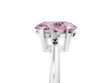 White gold Fancy Pink Oval  Cut Three-Stone Solitaire Ring with Round Accent Diamonds and Four-Prong Setting_25