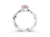White gold Fancy Pink Oval  Cut Twisted Pavé Band Solitaire Ring with Four-Prong Setting_58