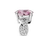 White gold Fancy Pink Oval  Cut Twisted Pavé Band Solitaire Ring with Four-Prong Setting_60