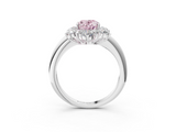White gold Fancy Pink Oval  Diamond Cluster Halo Ring with Solitaire Band and Four-Prong Setting_23