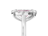 White gold Fancy Pink Oval  Diamond Cluster Halo Solitaire with Four-Prong Setting_94