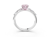 White gold Fancy Pink Oval  Diamond Cluster Prong-Set Solitaire Ring_22