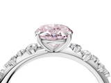 White gold Fancy Pink Oval  Diamond Cluster Prong-Set Solitaire Ring_23