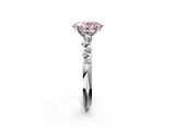 White gold Fancy Pink Oval  Diamond Cluster Prong-Set Solitaire Ring_25