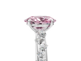 White gold Fancy Pink Oval  Diamond Cluster Prong-Set Solitaire Ring_28