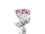 White gold Fancy Pink Oval  Diamond Floral Vine Solitaire Engagement Ring_8