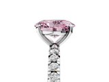 White gold Fancy Pink Oval  Diamond Pavé Band Solitaire with Four-Prong Setting_220
