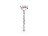 White gold Fancy Pink Oval  Diamond Pavé Band with Six-Prong Setting_29