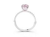White gold Fancy Pink Oval  Diamond Pavé Band with Six-Prong Setting_30