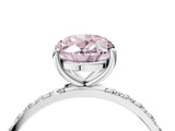 White gold Fancy Pink Oval  Diamond Pavé Band with Six-Prong Setting_31