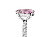 White gold Fancy Pink Oval  Diamond Pavé Band with Six-Prong Setting_32