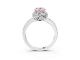 White gold Fancy Pink Oval  Diamond Solitaire Ring with Shared Prong Pavé Band_15