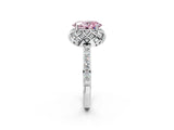 White gold Fancy Pink Oval  Diamond Solitaire Ring with Shared Prong Pavé Band_27