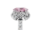 White gold Fancy Pink Oval  Diamond Solitaire Ring with Shared Prong Pavé Band_71