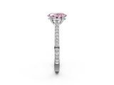 White gold Fancy Pink Oval  Diamond Solitaire with Pave Band and Six-Prong Setting_22