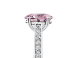 White gold Fancy Pink Oval  Diamond Solitaire with Pave Band and Six-Prong Setting_25