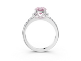 White gold Fancy Pink Oval  Diamond Three-Stone Pave Band with Four-Prong Setting_23
