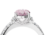 White gold Fancy Pink Oval  Diamond Three-Stone Pave Band with Four-Prong Setting_24