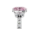White gold Fancy Pink Oval  Diamond Three-Stone Pave Band with Four-Prong Setting_25