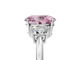White gold Fancy Pink Oval  Diamond Three-Stone Ring with Trapezoid Side Stones and Prong Setting_21