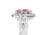 White gold Fancy Pink Oval  Halo Diamond Engagement Ring with Filigree Band and Four-Prong Setting_109