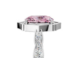 White gold Fancy Pink Oval  Halo Diamond Engagement Ring with Milgrain Band and Four-Prong Setting_71