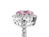 White gold Fancy Pink Oval  Halo Diamond Engagement Ring with Pavé Band and Four-Prong Setting_80