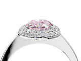 White gold Fancy Pink Oval  Halo Diamond Engagement Ring with Solitaire Band and Four-Prong Setting_24