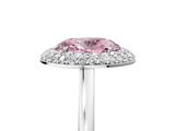 White gold Fancy Pink Oval  Halo Diamond Engagement Ring with Solitaire Band and Four-Prong Setting_25