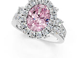 White gold Fancy Pink Oval  Halo Diamond Engagement Ring with Split Shank and Four-Prong Setting_68