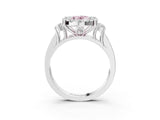 White gold Fancy Pink Oval  Halo Diamond Engagement Ring with Split Shank and Four-Prong Setting_70