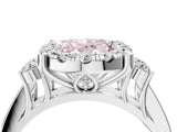 White gold Fancy Pink Oval  Halo Diamond Engagement Ring with Split Shank and Four-Prong Setting_71