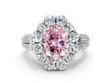 White gold Fancy Pink Oval  Halo Diamond Engagement Ring with Split Shank and Prong Setting_65