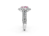 White gold Fancy Pink Oval  Halo Diamond Engagement Ring with Split Shank and Prong Setting_68
