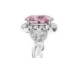 White gold Fancy Pink Oval  Halo Diamond Engagement Ring with Vintage-Inspired Band and Four-Prong Setting_8