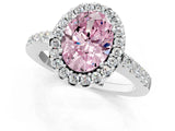 White gold Fancy Pink Oval  Halo Diamond Pavé Solitaire Ring_34