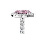 White gold Fancy Pink Oval  Halo Diamond Pavé Solitaire Ring_38
