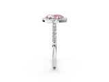 White gold Fancy Pink Oval  Halo Diamond Pavé Solitaire Ring_47