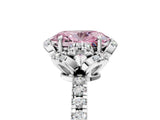 White gold Fancy Pink Oval  Halo Diamond Pave Band Ring with Four-Prong Setting_20
