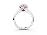 White gold Fancy Pink Oval  Halo Diamond Ring with Cathedral Band and Four-Prong Setting_52