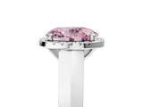 White gold Fancy Pink Oval  Halo Diamond Ring with Cathedral Band and Four-Prong Setting_54