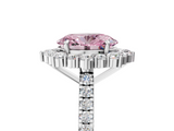White gold Fancy Pink Oval  Halo Diamond Ring with Pavé Band and Prong Setting_42