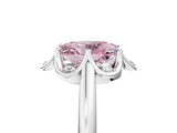White gold Fancy Pink Oval  Halo Diamond Ring with Round Cluster Setting, Solitaire Band, and Four-Prong Setting_93