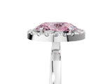 White gold Fancy Pink Oval  Halo Diamond Solitaire with Pavé Band and Four-Prong Setting_104