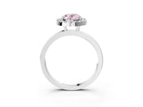 White gold Fancy Pink Oval  Halo Diamond Solitaire with Pavé Band and Four-Prong Setting_87