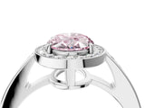 White gold Fancy Pink Oval  Halo Pavé Diamond Engagement Ring with Bezel Setting_53
