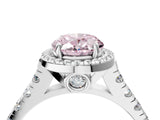 White gold Fancy Pink Oval  Halo Pavé Diamond Engagement Ring with Four-Prong Setting_29
